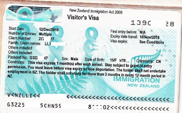 新西兰探亲签证