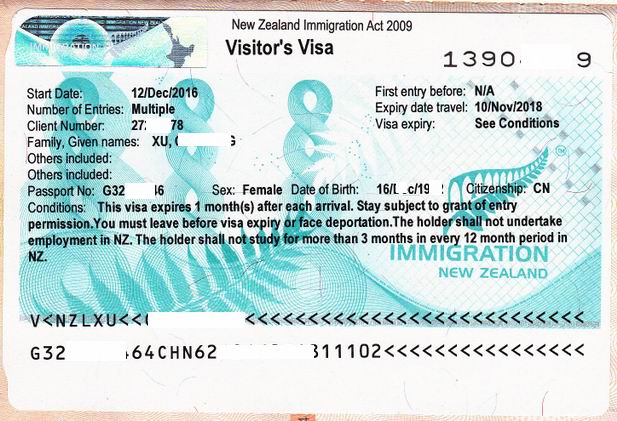 新西兰访问签证